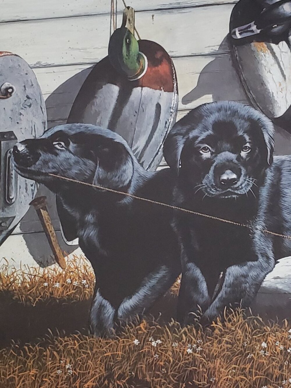 ART PRINT Phillip Crowe The Wise Guys Black Lab Dogs Duck Decoys Limited Edition